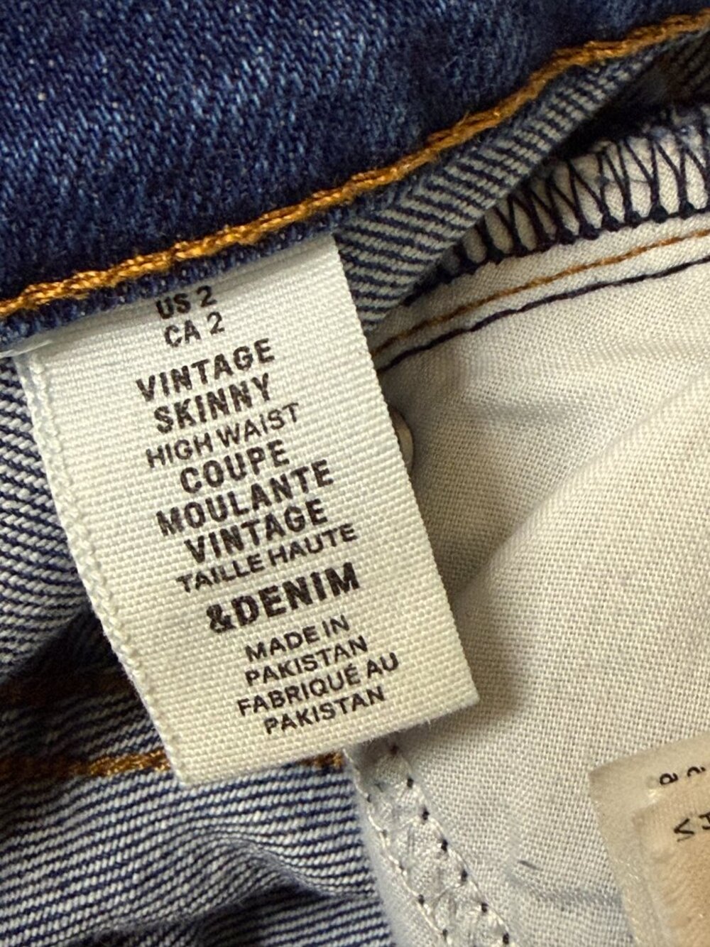 H&M Vintage Skinny High Waist Jeans Denim Pants Women Blue 2 - Picture 7 of 8